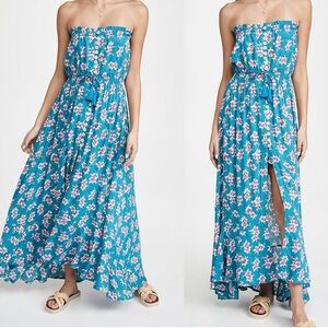 Tiare Hawaii Floral Strapless Maxi Dress